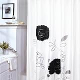 Veratex Sylvana Shower Curtain, White/Black
