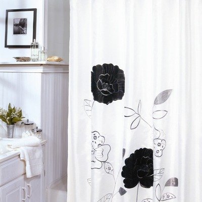 Veratex Sylvana Shower Curtain White/Black