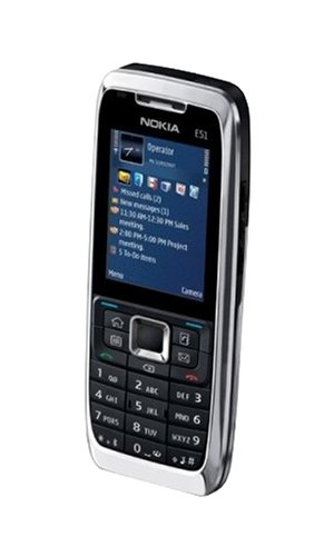Nokia E51 white steel (UMTS, EDGE, WLAN, Bluetooth, Organizer, Nokia Office Tools 2.0, 2 MP) Smartphone