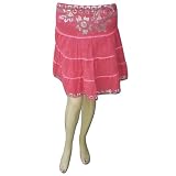 Handmade Embroidered Cotton Skirts With Adustable Doori, Inside Lining, Netted, Sequins And Strips (Free Shipping) Skrt0017