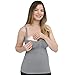 Kindred Bravely Simply Sublime Maternity & Nursing Tank with Built-in Bra (Grey, Large)