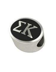 Sigma Kappa Black Antique Oval Sorority Bead Charm Fits Most Pandora Style Bracelets. High Quality Bead in Stock for Fast Shipping. Officially Licensed