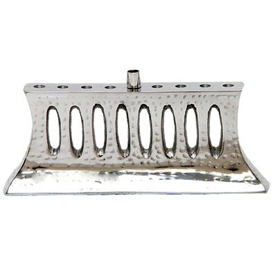 Aluminum Hanukkah Menorah. With Jewish Homes