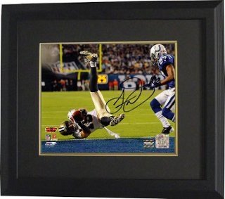 Lance Moore Autographed/Hand Signed New Orleans Saints 8x10 Photo (Super Bowl XLIV) Custom Framed- M