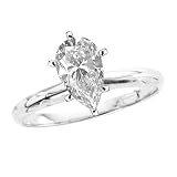 0.98 ct. D - SI3 Pear Cut Diamond Solitaire Engagement Ring (White or Yellow Gold)