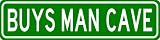 BUYS MAN CAVE Sign - Personalized Last Name Sign - Aluminum - 4 x 18 Inches