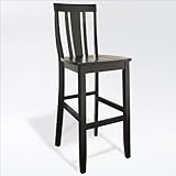 Crosley Furniture Bar Height Shield Back Bar Stool in Black Finish