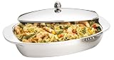 Meyer Prestige Polished Stainless Steel Covered Oval Insulated Serving Dish, 3.3 Litre