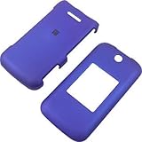 Crystal Hard BLUE RUBBERIZED Cover Case for LG WINE 2 UN430 + BLUE Swivel Belt CLip