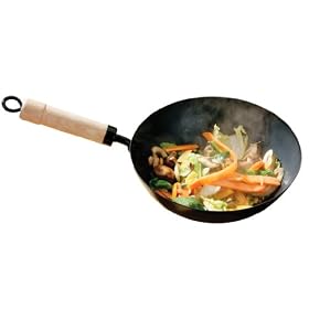 Premier Housewares 24 cm Wok Non-Stick with Wooden Handle