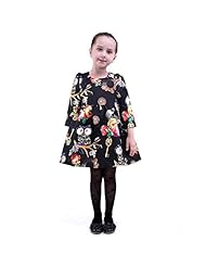 Girls 3/4 Sleeves Knee Length Jacquard Vintage Animal Print Floral Print Cotton/Polyester  Dress