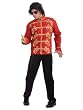 Mens Rock Star Costume Red 80s Jacket King of Pop Celebrity Costumes