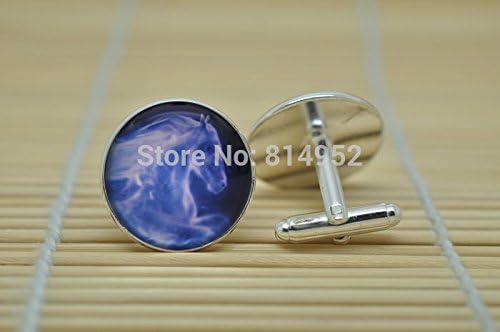 Pretty Lee Harry Potter Jewelry Cufflinks Ginny Weasley'S Horse Patronus Cufflinks In Silver Glass Cabochon Cuff Links C0195