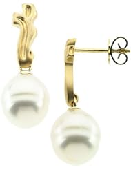 18K Yellow Gold Paspaley South Sea Cultured Fine Circle Pearl Earrings -- LIFETIME WARRANTY