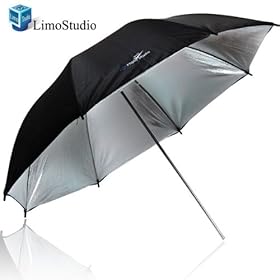 LimoStudio 52 Photography Studio Translucent Shoot Thru Black/Silver Umbrella Photo Video Light Umbrella, AGG136