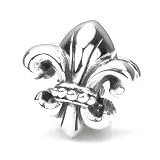Bella Fascini Fleur de Lis Sterling Silver European Charm Bead