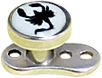 Surgical steel micro dermal anchor 16g with logo scorpion