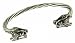 Silver Unisex Dragon Head Torque Bangle