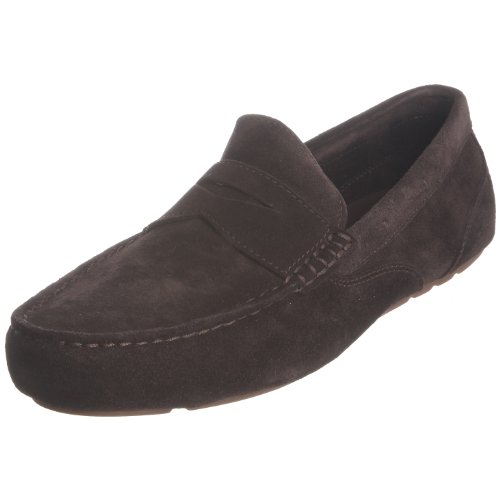 Rockport Men's Greenbrook Slip-On,Bitter Chocolate Suede,9 W US