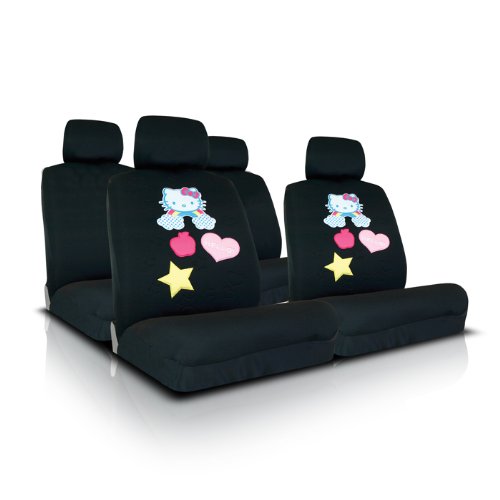 UNVERISAL FIT BLACK HELLO KITTY SEAT COVER FOR COMPACT CARS