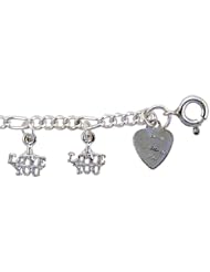 Sterling Silver "I LOVE YOU" Charm Bracelet