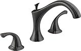 Delta Faucet アディソン ダブル ハンドル デッキ マウント ローマン タブ 蛇口 フィニッシュ：ステンレス(ベネチア ブロンズ)【並行輸入品】+NONOKUROオリジナル携帯クロス