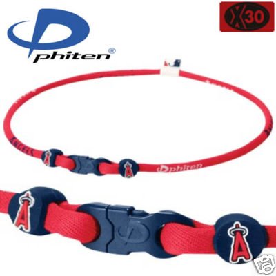 Phiten MLB Authentic X30 Necklace Anaheim Angels, 18 Inches