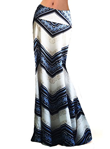 CY Womens Multicolored Printed High Waist Beach Dress Span Long Maxi Skirts