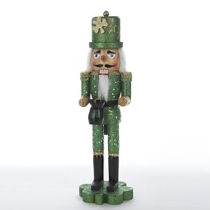 Kurt Adler 15-Inch Wooden Irish Nutcracker on Shamrock Base from Kurt S. Adler Inc.