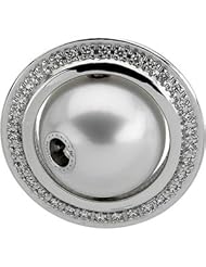 18K White Gold 12mm Fine Rd/1/5 Ct Tw South Sea Cultured Pearl And Diamond Ball Clasp For Swap