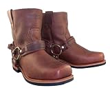 Ladies Advanced Brown Hell Rider Harness Motorcycle Boots - Size : 9 1/2