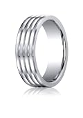 Bechmark Ring Cobaltchrome 7.0mm Comfort-Fit Satin-Finished 4-Roll Design Ring