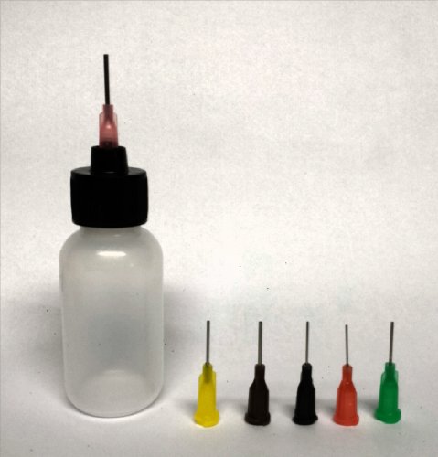 Applicator Bottle for Henna, Jagua, Paint and More +6 Lock on Detailing Tips! (20ml Reusable Applicator)