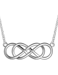 Extra Large Double Infinity Symbol Charm and Chain, Lovers Charm, Eternal and Infinite Love Charm, 1.5 inches, 18 inches total
