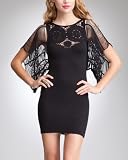 Crochet Sleeve Lace Neck Dress
