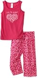 Luv 2 Sleep Girls 7-16 Leopard 2 Piece Tee Short Set