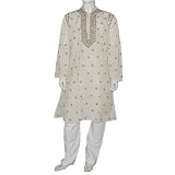 Casual Clothes Cotton Embroidered Kurta Pajama for Men Size M (chgkp039)