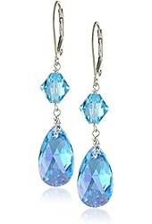 Sterling Silver and Swarovski Elements Drop Earrings
