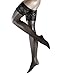 Falke Women's Seidenglatt Lace Stay Ups, Black, Large