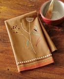 Harpers Harvest Embroidered Dishtowel - Brown