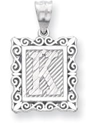 Sterling Silver Initial K Charm