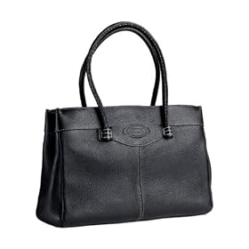 Tods Black Leather Large Tote Handbag