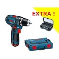 BOSCH Akkuschrauber GSR 10,8-2-LI MIT 2 Akkus + L-Boxx (KOFFER) GRATIS: BITBOX 31 tlg.