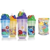 Insulated No-Spill Flip-It Straw Cup, Girl Colors