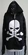 Living Dead Souls Mens Skull & Crossbones Print Hoodie with D-Ring Detail