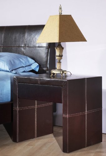 Modus Furniture Upholstered Torino Nightstand, Chocolate Leatherette Modus Furniture Upholstered Torino Nightstand, Chocolate Leatherette
