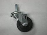 Swivel caster, 3 diameter x 1 1/4 wide thermoplastic rubber wheel with ball bearing. 1/2-13 x 1 1/2 threaded stem. 200 pound load capacity.
