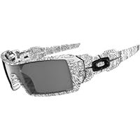 Oakley Oil Rig Men's Lifestyle Sports Wear Sunglasses - White/Text/Print/Grey / One Size Fits All