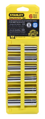 Stanley 94 966 6 Piece 1 2 Inch Drive Deep Socket Set Metric