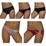 5 PACK: Womens Bikini Briefs Underwear Panties / Knickers - 6 / M